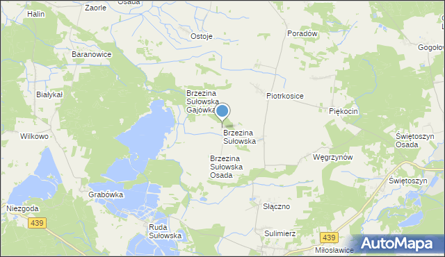 mapa Brzezina Sułowska, Brzezina Sułowska na mapie Targeo